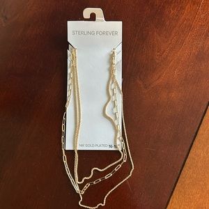 Sterling Forever Multi-Strand Necklace, 14K Gold Plated, NWT
